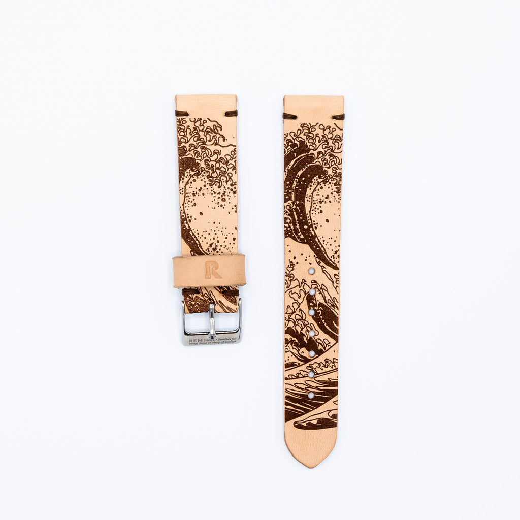 REM – Kanagawa – Laser engraved watch strap with okinami