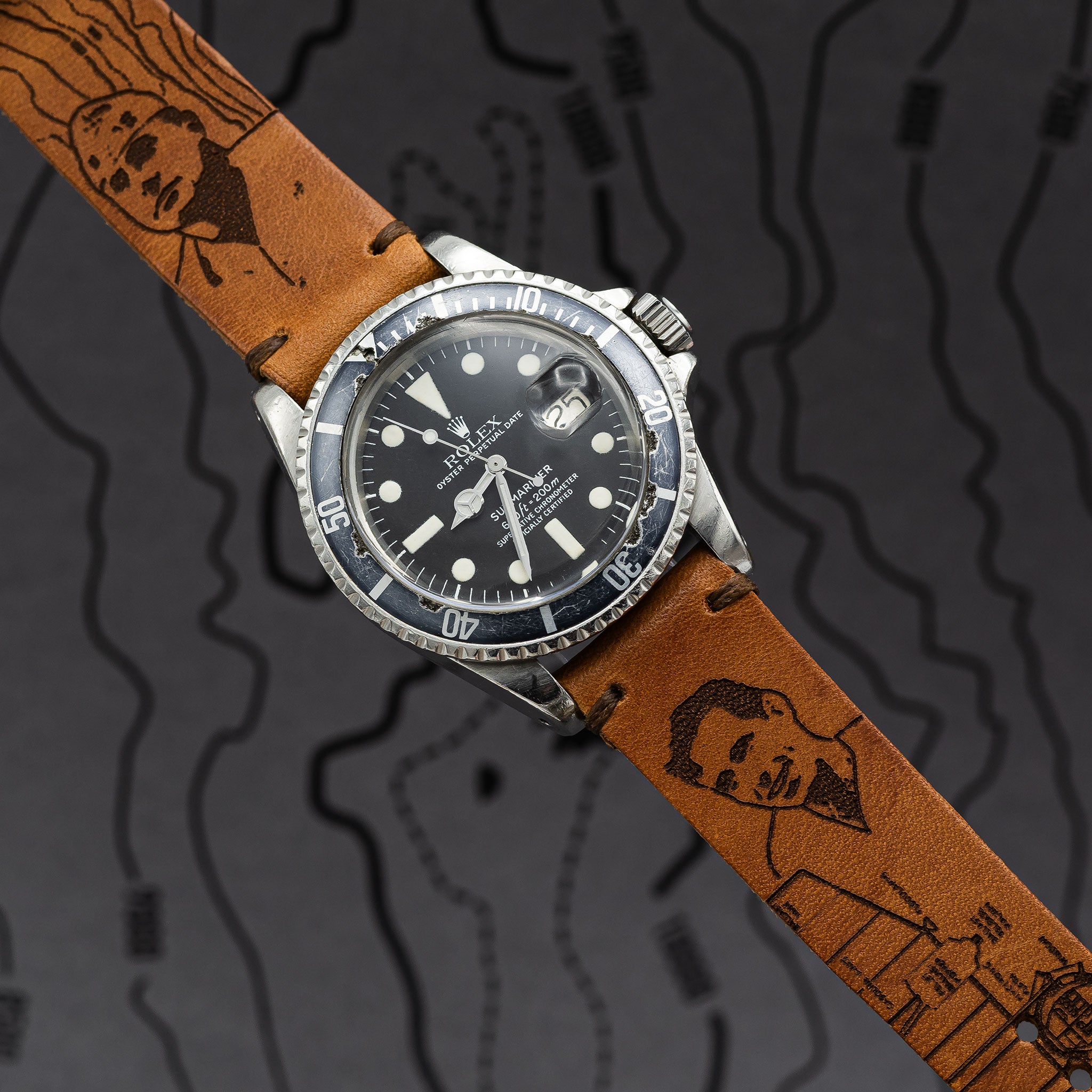 REM – Big – engraved watch celebrating bathyscaphe Trieste – REM Straps
